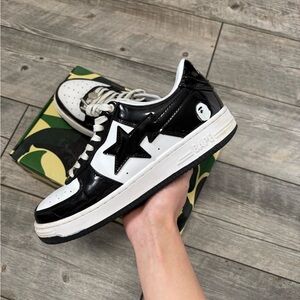 Black and White Bape Sneakers
